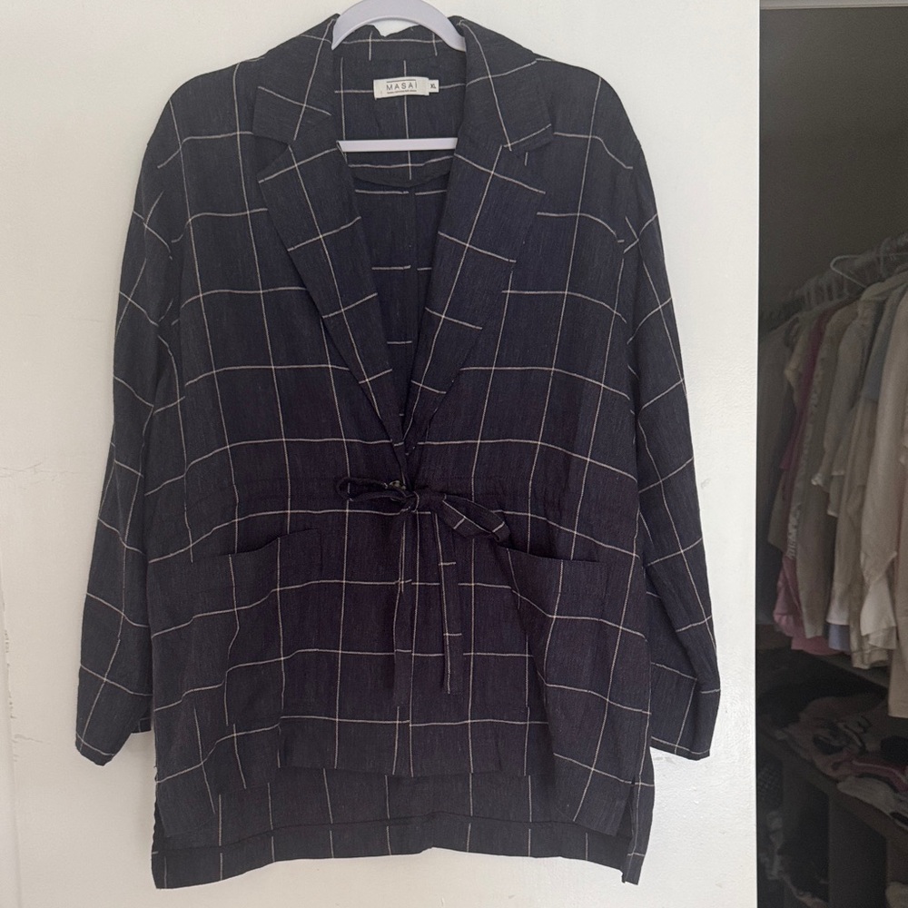 MASAI Women's navy Grid Pattern Jacket